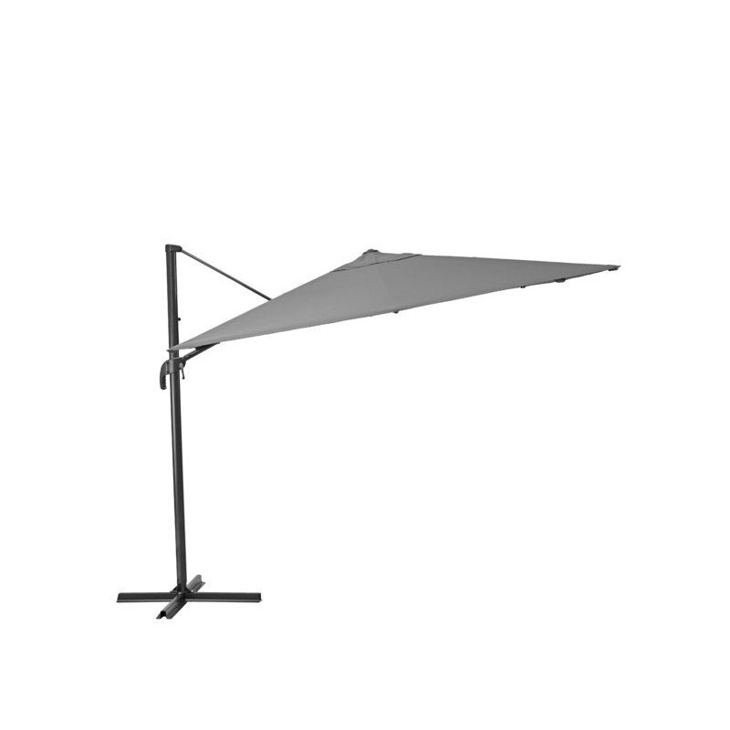 Parasol déporté NATERIAL Aura anthracite carré, L.286 x l.286 cm