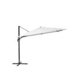 Parasol déporté NATERIAL Aura blanc carré, L.286 x l.286 cm