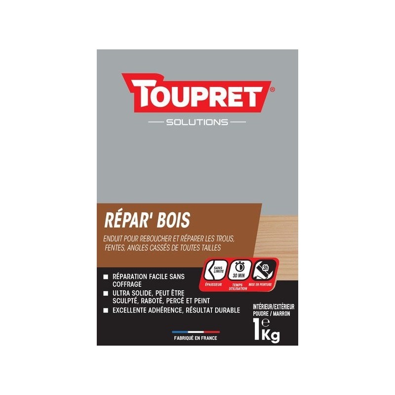 Enduit De Réparation, Repar' Bois, Toupret, Marron 1 L