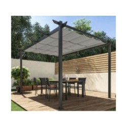 Pergola autoportante Omega, aluminium gris anthracite 2.85X4 m