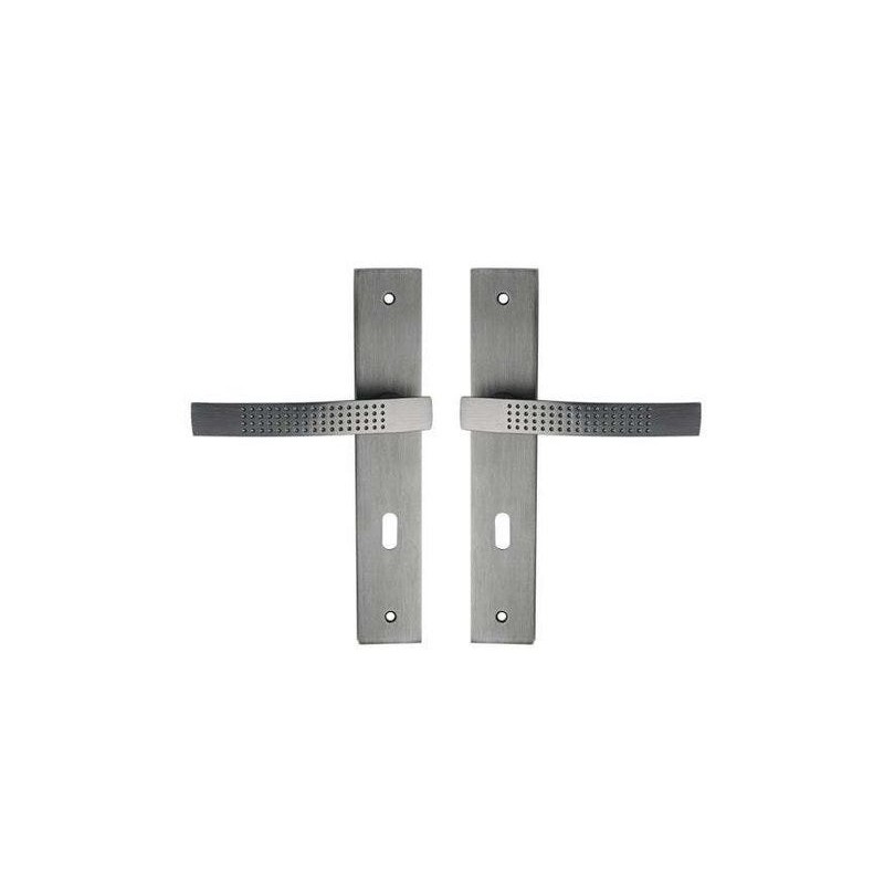 2 poignées de porte Louna trou de clé INSPIRE, aluminium entraxe 195 mm