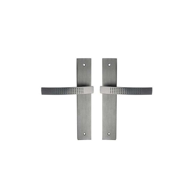 2 poignées de porte Louna sans trou INSPIRE, aluminium entraxe 195 mm