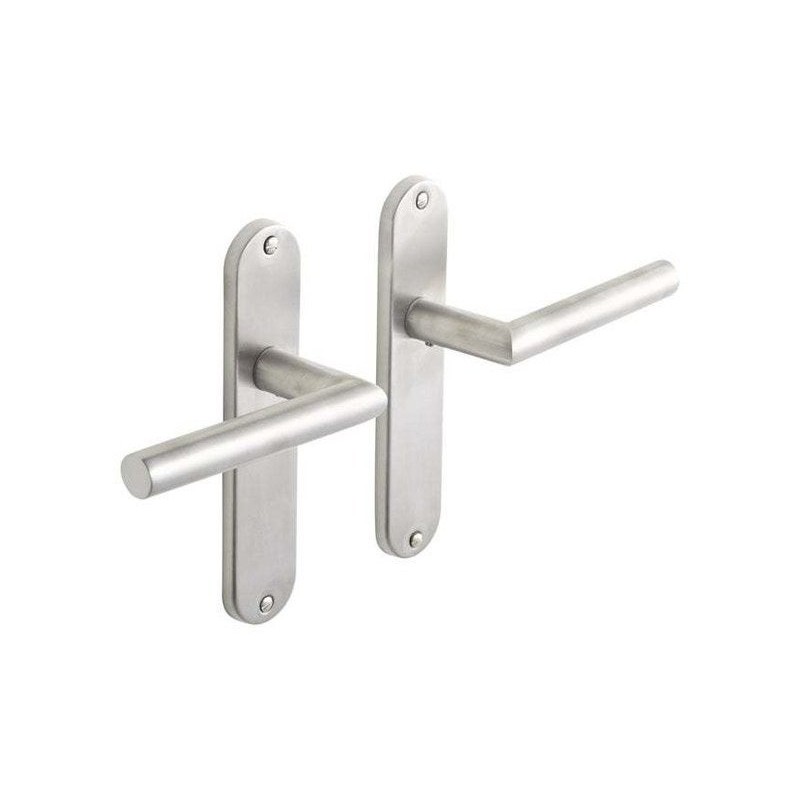 2 poignées de porte Sara sans trou INSPIRE, inox entraxe 165 mm