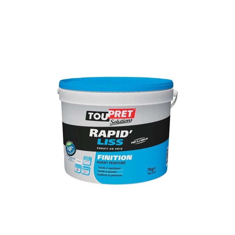 Enduit De Lissage Toupret Rapid Liss 7 Kg En Pâte, Pour Mur / Plafond Intérieur