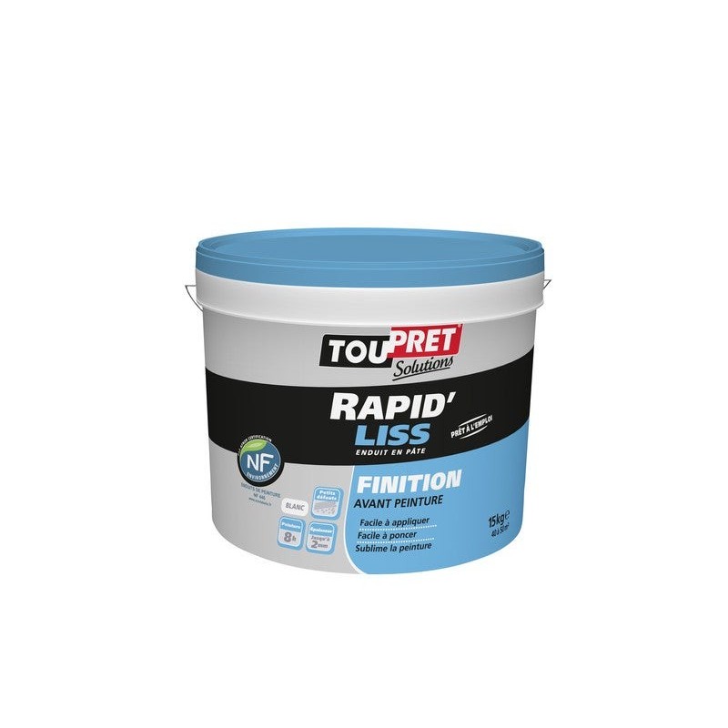 Enduit De Lissage Toupret Rapid Liss 15 Kg En Pâte, Pour Mur / Plafond Intérieur