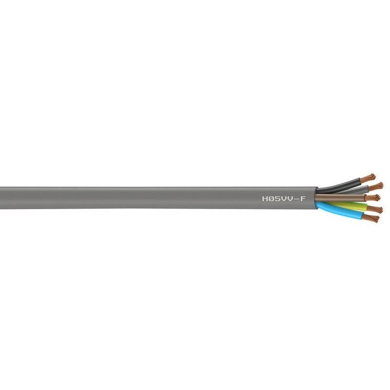 Câble Électrique 5 G 2.5 Mm² Ho5Vvf L.10 M, Gris