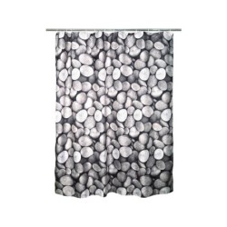 Rideau de douche en textile L.180 x H.200 cm, galet SENSEA