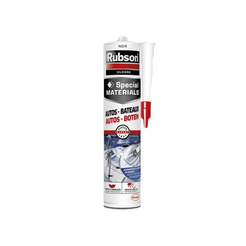 Mastic étanchéite auto bateau RUBSON noir cartouche 280ml