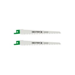 Lot De 2 Lames Bois Coupe Droite 6-100 Mm Dexter Pour Scie Sabre