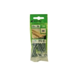 Lot De 25 Vis Acier Tête Fraisée Standers, Diam.3.5 Mm X L.35 Mm