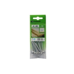 Lot De 10 Vis Acier Tête Fraisée Standers, Diam.4 Mm X L.40 Mm