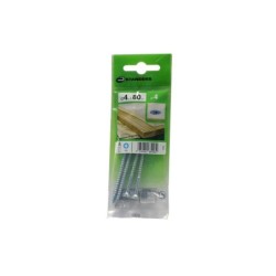 Lot De 4 Vis Acier Tête Fraisée Standers, Diam.4 Mm X L.80 Mm