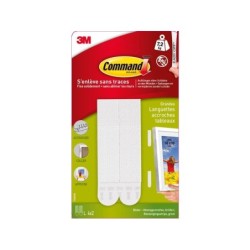 Lot de 8 languettes adhésives tableaux COMMAND blanc