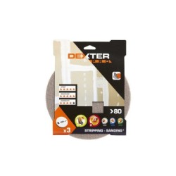 Lot De 3 Disques Abrasifs Dexter Pro, 225 Mm, Grains 80