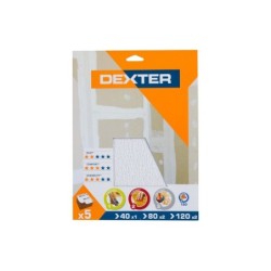 Abrasif plâtre 230x280 grain assortis DEXTER 5 pcs