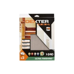 Abrasif main bois 230x280 grain 240 DEXTER pro 3 pcs