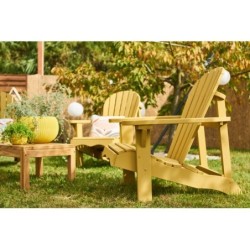 Fauteuil de jardin relax en bois naturel