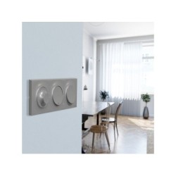 Plaque triple Odace Styl, SCHNEIDER ELECTRIC, aluminium