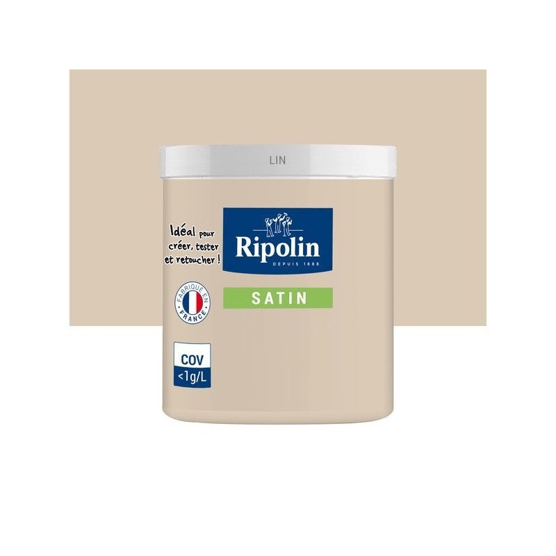 Testeur Peinture, Multisupport, Murs Et Boiseries Ripolin, Lin, Satin, 0.075