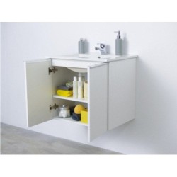 Meuble de salle de bains simple vasque l.59 x H.53 x P.44.1 cm, blanc, Essential