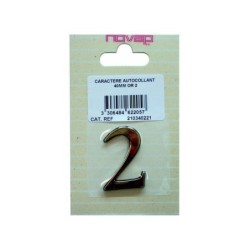 Chiffre 2 En Plastique Plastifié H.4 X L.0.3 Cm