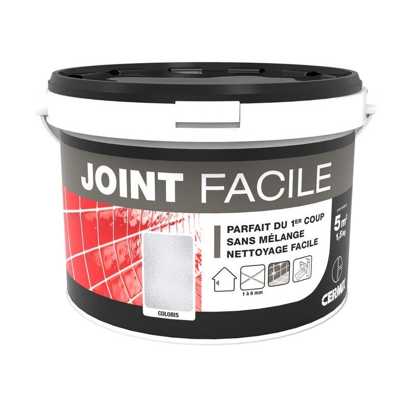 Joint Pâte Carrelage Cermix Gris Foncé 1.5 Kg, 5 M² Joint Facile Gris Fonce 5M²