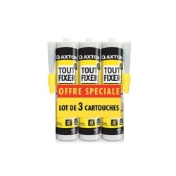 Lot de 3 cartouches de colle Tout Fixer au mur, AXTON, 310 ml blanc