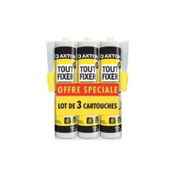 Lot de 3 cartouches de colle Tout Fixer au mur, AXTON, 310 ml blanc