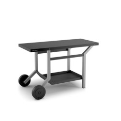 Table Roulante Pour Plancha Forge Adour, Noir Et Gris Clair Mat