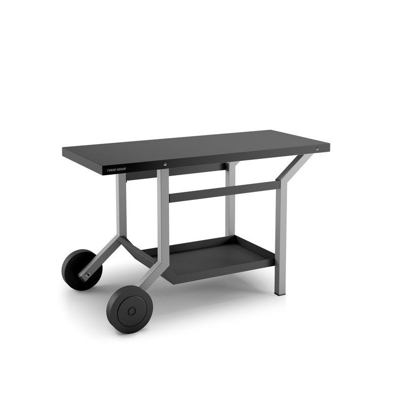 Table Roulante Pour Plancha Forge Adour, Noir Et Gris Clair Mat