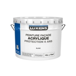 Peinture Façade Acrylique Luxens, Blanc, 10 L