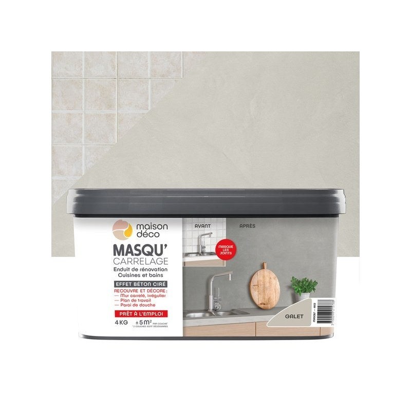 Enduit Masqu'Carrelage Et Mur Maison Deco, Galet, 4 Kg