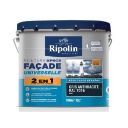 Peinture façade universelle 2 en 1 Xpro3 Ripolin, gris anthracite, 10 L