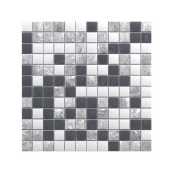 Mosaïque sol / mur Mineral noir, blanc et gris 30 x 30 cm ARTENS