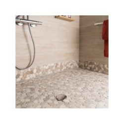 Galets Sol Et Mur River Mix Blanc Beige 30.5 X 30.5 Cm