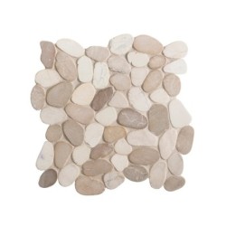 Galets Sol Et Mur River Mix Blanc Beige 30.5 X 30.5 Cm