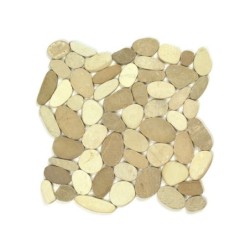 Galets Sol Et Mur River Mix Blanc Beige 30.5 X 30.5 Cm