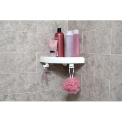 Etagère de bain / douche d'angle, blanche, Snap up shelf