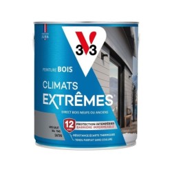 Peinture bois extérieur Climats extrêmes® V33, gris galet satiné 2.5 l