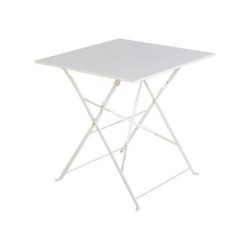 Table de jardin pliante  NATERIAL Flora carré blanc 2 personnes