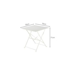 Table de jardin pliante  NATERIAL Flora carré blanc 2 personnes