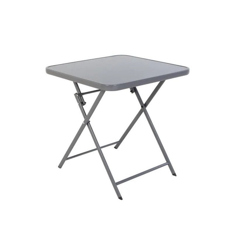 Table de jardin NATERIAL Emys carré gris anthracite, 4 personnes