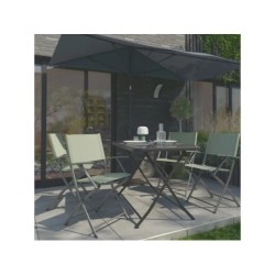 Table de jardin NATERIAL Emys rectangulaire gris anthracite, 2 personnes