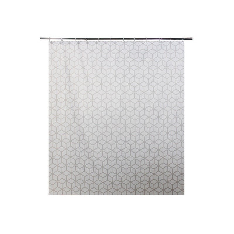 Rideau de douche en textile gris zingué n°1 l.180 x H.200 cm, Boomer SENSEA