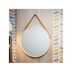 Miroir Rond Barbier Scandinave, Naturel Diam.41 Cm