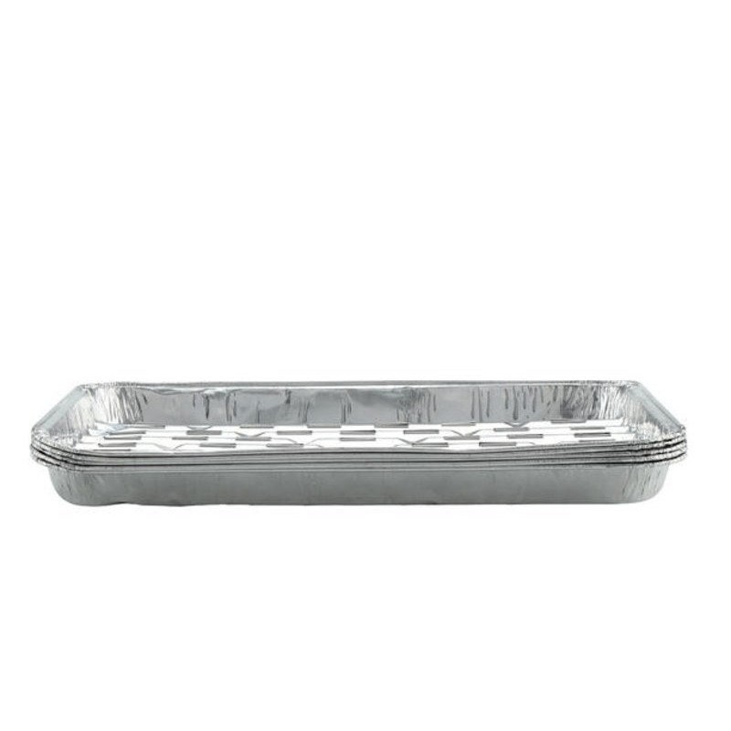 Lot de 5 barquettes en aluminium NATERIAL pour barbecue, L.23 x l.4 x H.34 cm