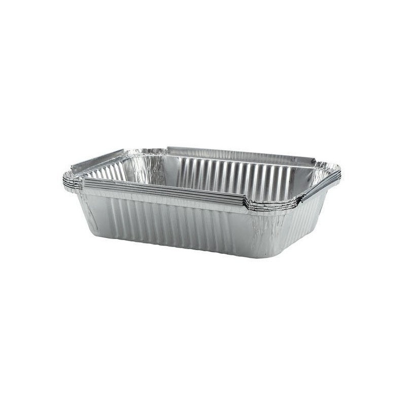 Lot de 5 barquettes en aluminium NATERIAL pour barbecue, L.16 x l.6 x H.22.5 cm