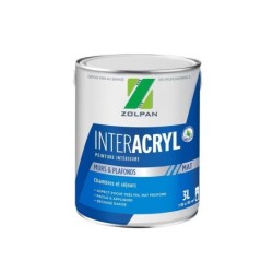 Peinture Mur Et Plafond Zolpan Inter Acrylique Blanc Mat, 3 L