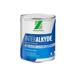 Peinture Mur, Plafond Et Boiserie Zolpan Inter Alkyde Blanc Mat, 3 L