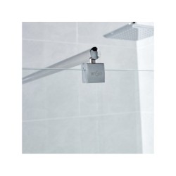 Paroi de douche à l'italienne verre sérigraphié, l.90+30 cm, Ep.6 mm chromé Easy